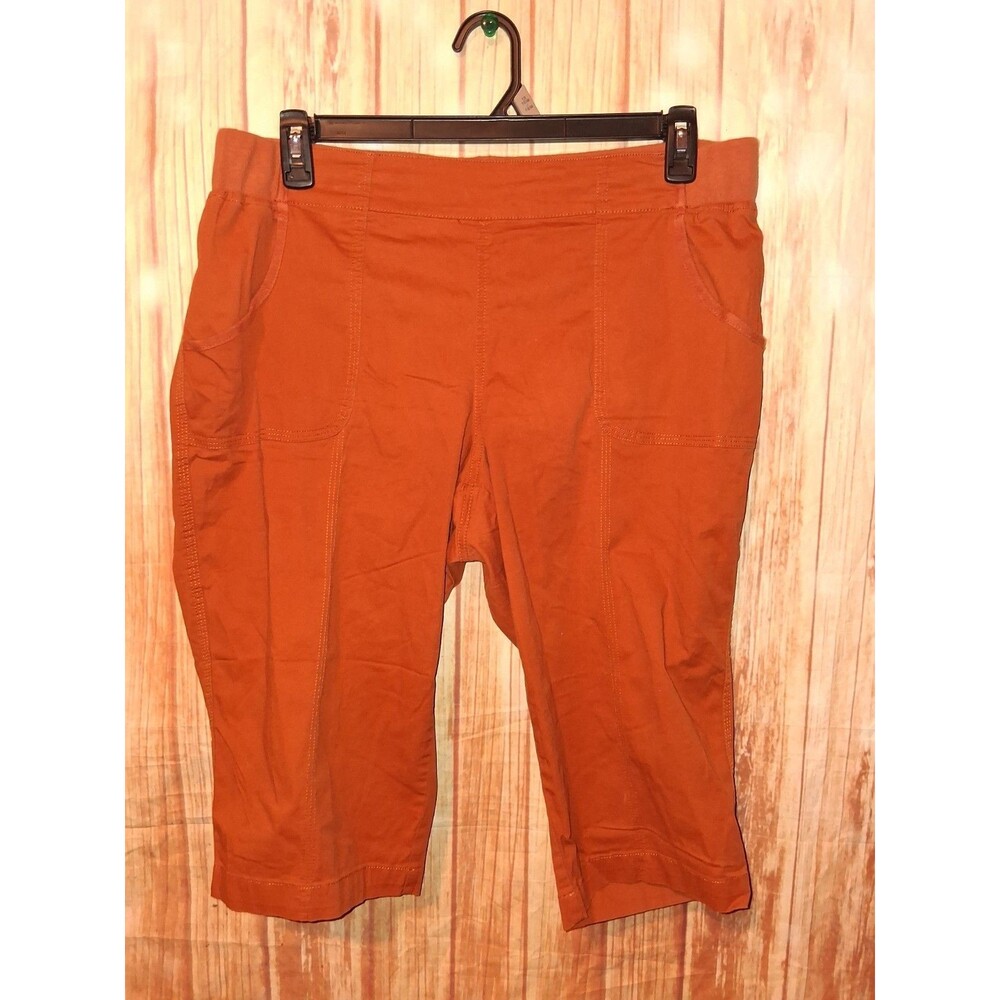 CJ Banks Orange Pull-on Straight Leg Capri Pants Sz 16W